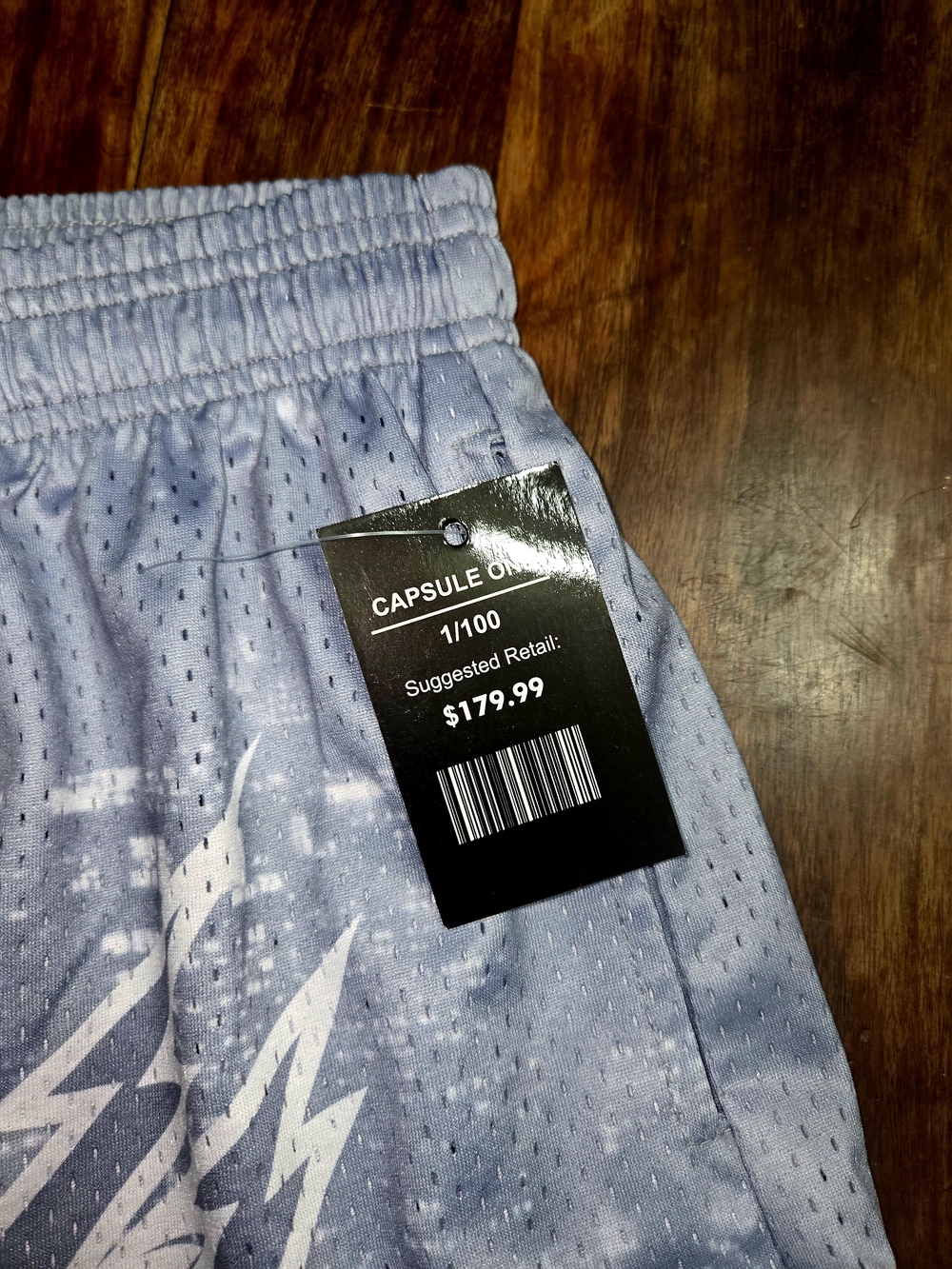 Corrupted Creative Men's Light Blue Athletic Mesh Shorts - Picture 4 of 8